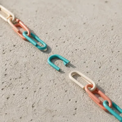 Broken Paper Clip Chain Freedom Concept