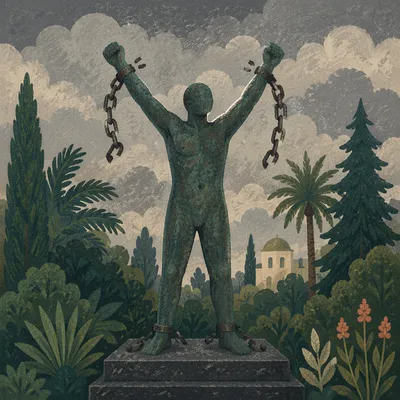 Broken Chains Freedom in Evergreen Garden