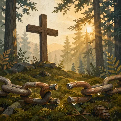 Broken Chains at Evergreen Forest Cross