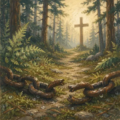 Broken Chains on Evergreen Path to Cross
