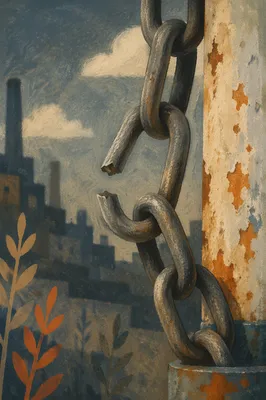 Broken Steel Chain Symbolizing Freedom