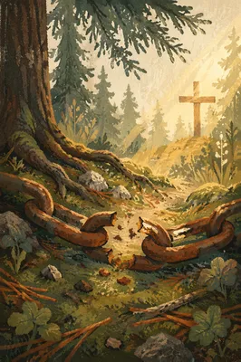Broken Chains on Evergreen Forest Floor