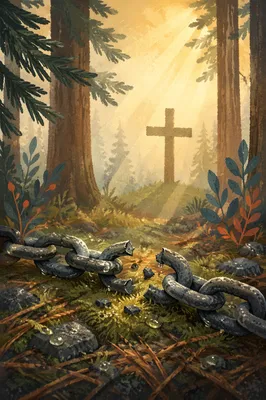 Broken Chains in Evergreen Forest Light