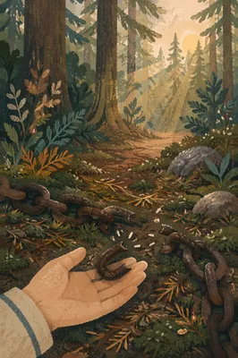 Broken Chains on Evergreen Forest Floor
