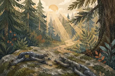Broken Chains in Evergreen Morning Light