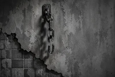Broken Rusted Chain Symbolizing Freedom
