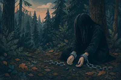 Broken Chains Freedom in Evergreen Forest