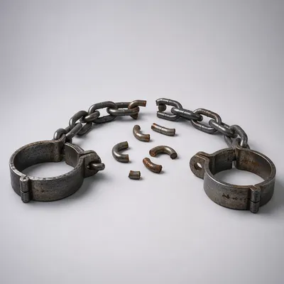 Broken Chains Symbolizing Freedom and Release