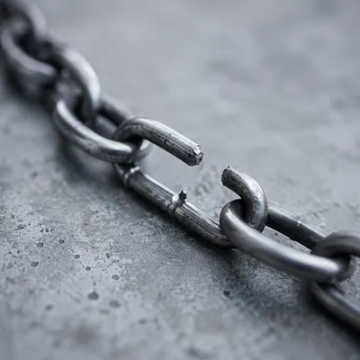 Broken Steel Chain Symbolizing Freedom