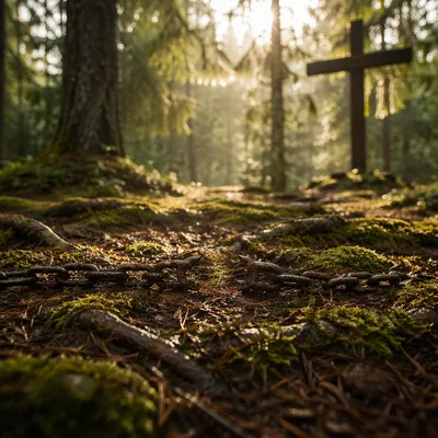 Broken Chains on Evergreen Forest Floor