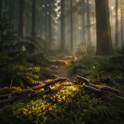 Broken Chain in Evergreen Forest Light