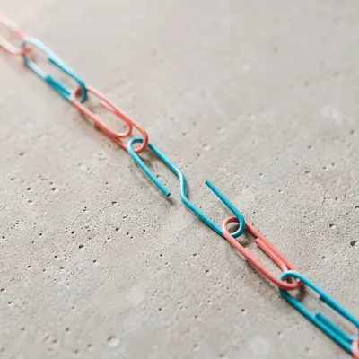 Broken Paper Clip Chain Freedom Concept