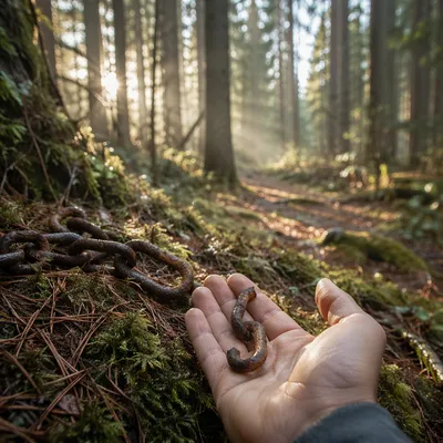 Broken Chains on Evergreen Forest Floor