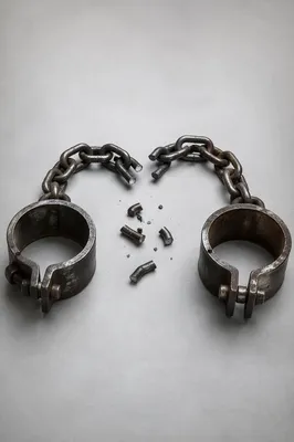 Broken Chains Symbolizing Freedom and Release