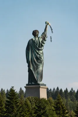 Broken Chains Monument Above Evergreen Forest