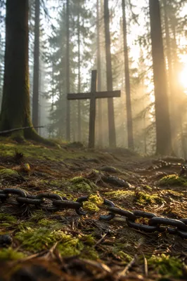 Broken Chains in Evergreen Forest Light