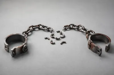 Broken Chains Symbolizing Freedom and Release