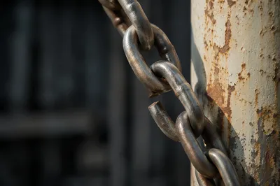 Broken Steel Chain Symbolizing Freedom