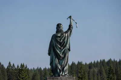 Broken Chains Monument Above Evergreen Forest