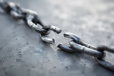 Broken Steel Chains Symbolizing Freedom