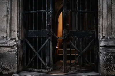 Broken Chain on Open Iron Gate