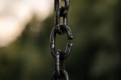 Broken Iron Chain Symbolizing Freedom