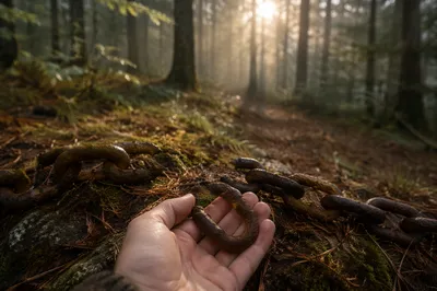 Broken Chains on Evergreen Forest Floor