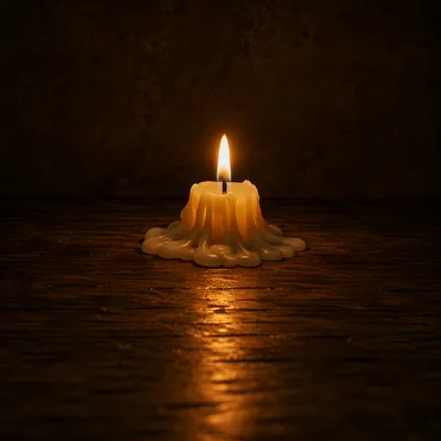 Burning Candle of Faith in Quiet Darkness