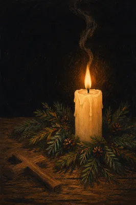 Ivory Candle of Faith in Darkness