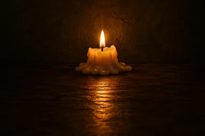Burning Candle of Quiet Faith