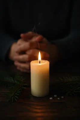 Burning Candle for Quiet Faith Reflection