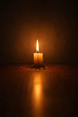Burning Candle in Dark Room Faith