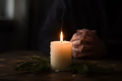 Burning Candle for Quiet Faith Reflection