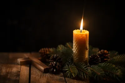 Burning Candle of Faith in Darkness
