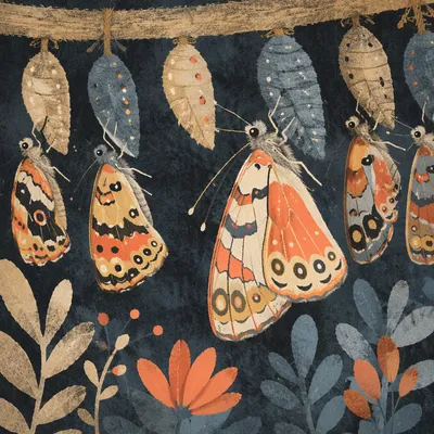 Butterflies Emerging from Cocoons in Renewal