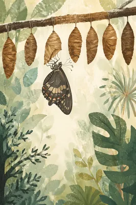 Butterfly Emerging in Evergreen Conservatory