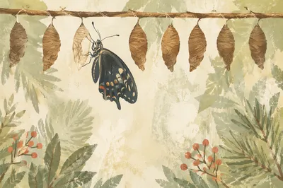 Butterfly Emerging in Evergreen Conservatory