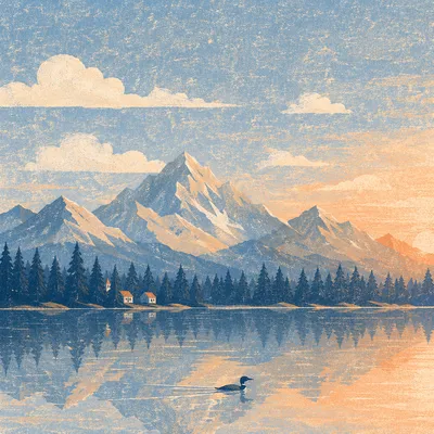 Calm Alpine Lake Morning Reflections