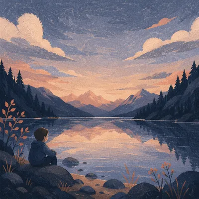Serene Evergreen Mountain Lake at Dawn