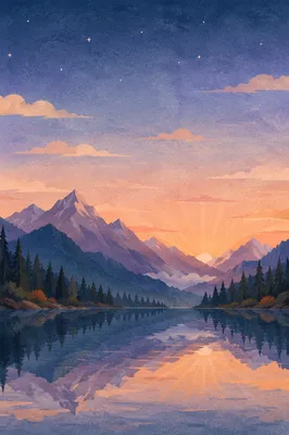 Peaceful Alpine Lake and Mountain Reflection
