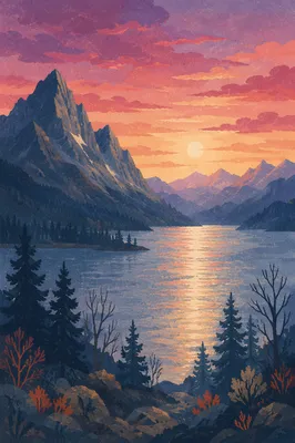 Tranquil Alpine Lake at Dawn