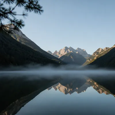 Morning Reflection on Evergreen Alpine Lake