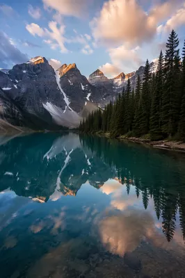 Calm Alpine Lake Morning Reflection