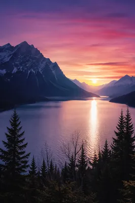Calm Alpine Lake and Mountain Reflection