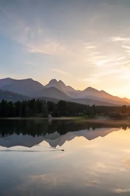 Serene Alpine Lake Morning Reflection