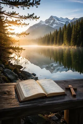 Peaceful Alpine Lake Morning Prayer