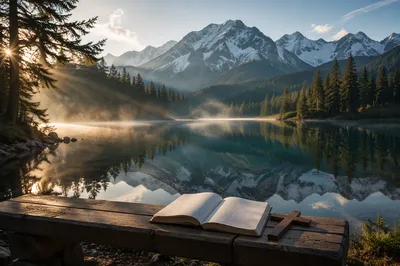 Peaceful Alpine Lake Prayer Reflection