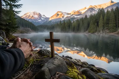Morning Prayer by Serene Alpine Lake