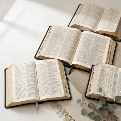 Open Bible Concordance Study Flat Lay
