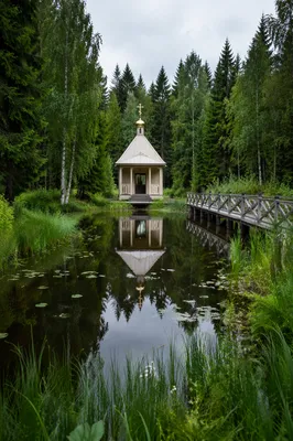 Cross Reflected at Evergreen Forest Pond